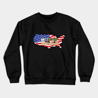 YELLOWSTONE - Bison Wyoming USA Flag Crewneck Sweatshirt